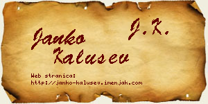 Janko Kalušev vizit kartica